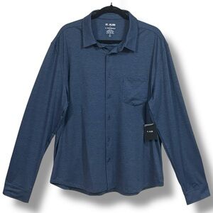 01 Algo Mens Button Front Blue Performance
Stretch Shirt Moisture Wicking XL NWT